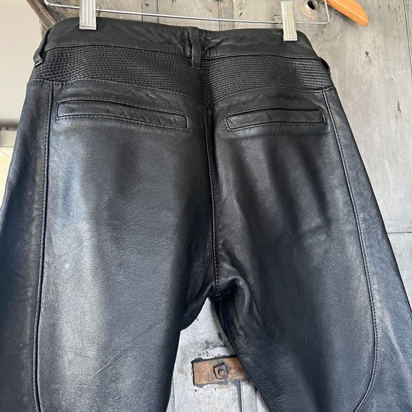 ALL SAINTS Italian Leather Low Rise Moto Pants - Picture 9 of 12